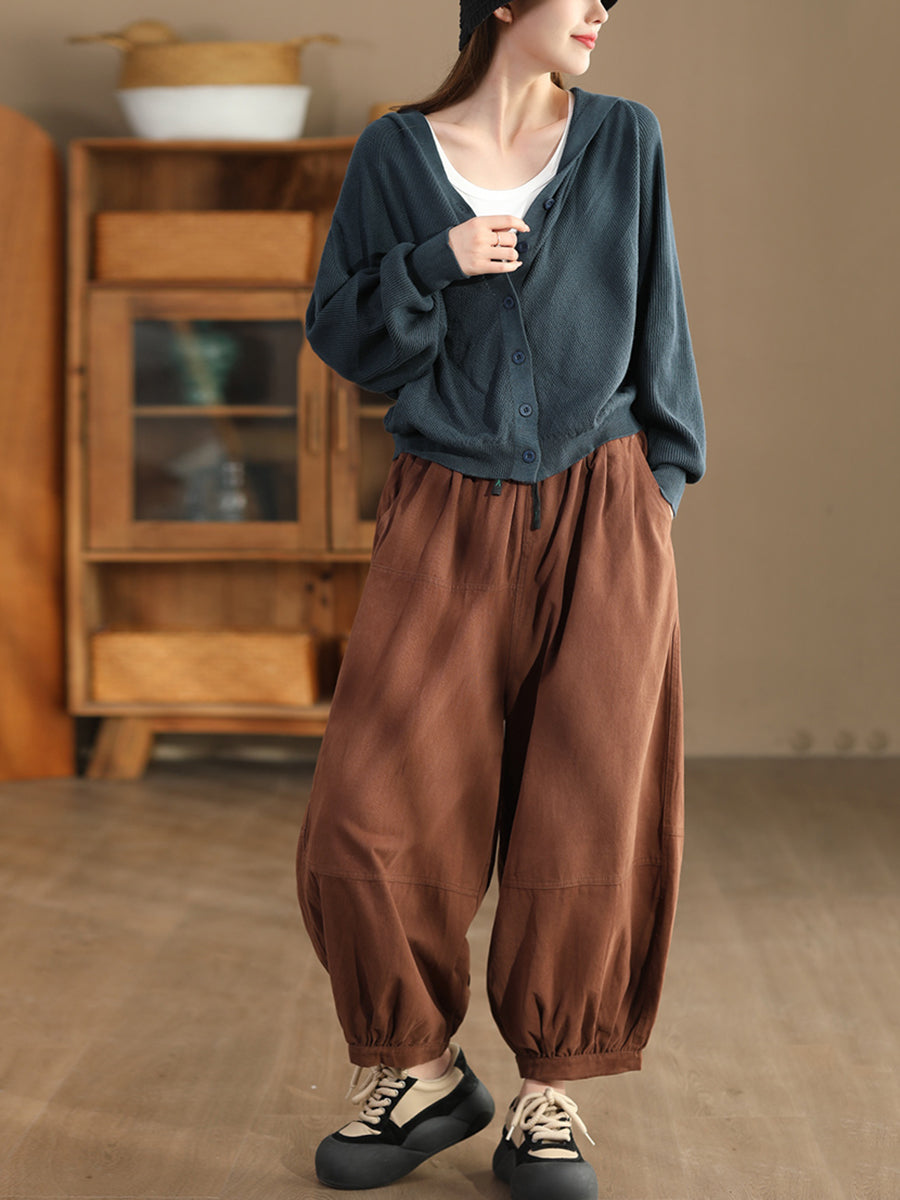 Autumn Spliced Cotton Harem Pants As1022