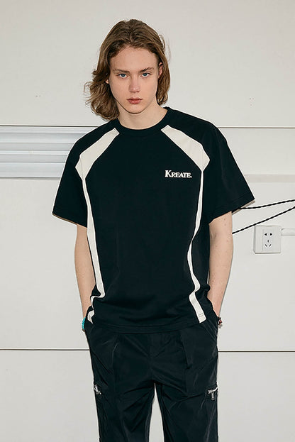 Contrast Panel Sport T-shirt