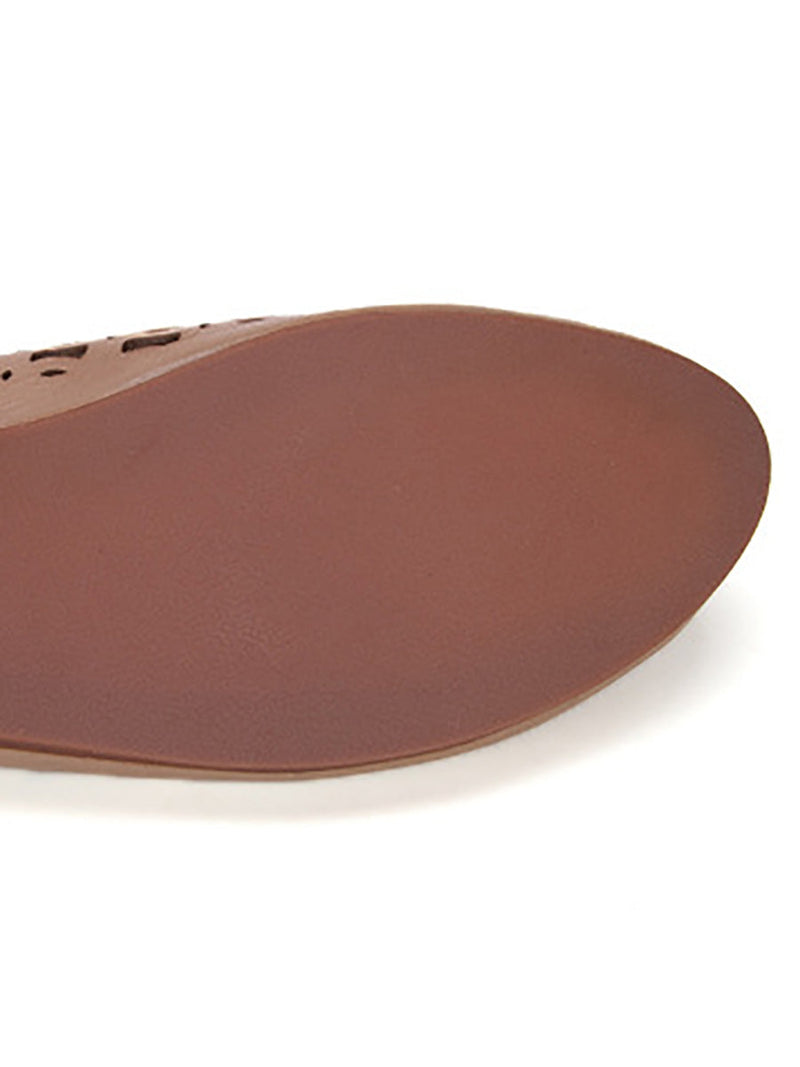 Artsy Summer Genuine Leather Cutout Flat Shoes Ll052