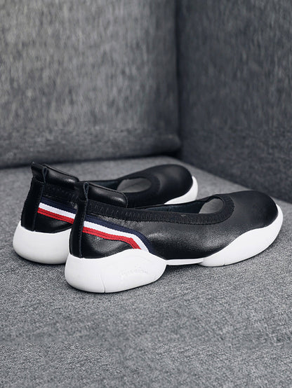 Summer Leather Soft Spliced Flat Shoes Ui1018