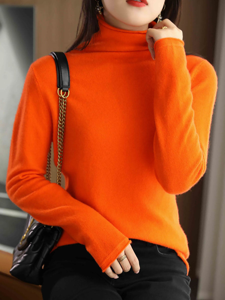 Autumn Turtleneck 100%wool Sweater Ba1009