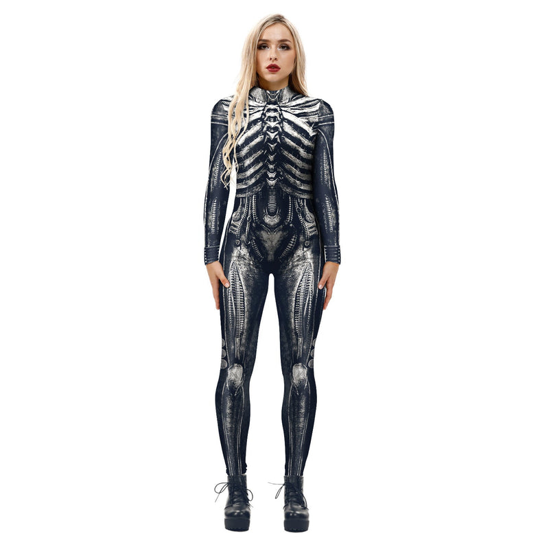 Skeleton Digital Printing Jumpsuit Halloween Cosplay Clothes Products Cos Costume