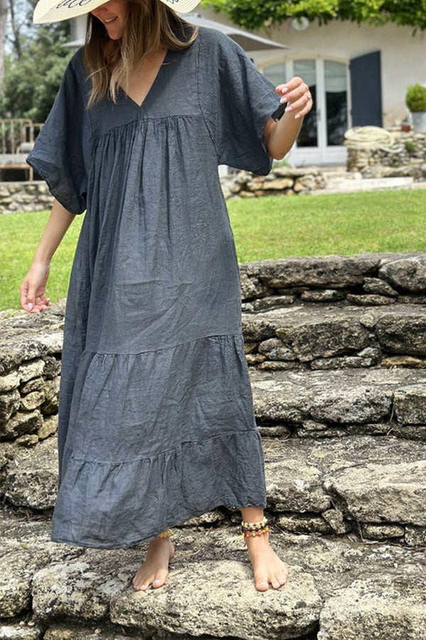Mira V-neck Paneled Maxi Dress