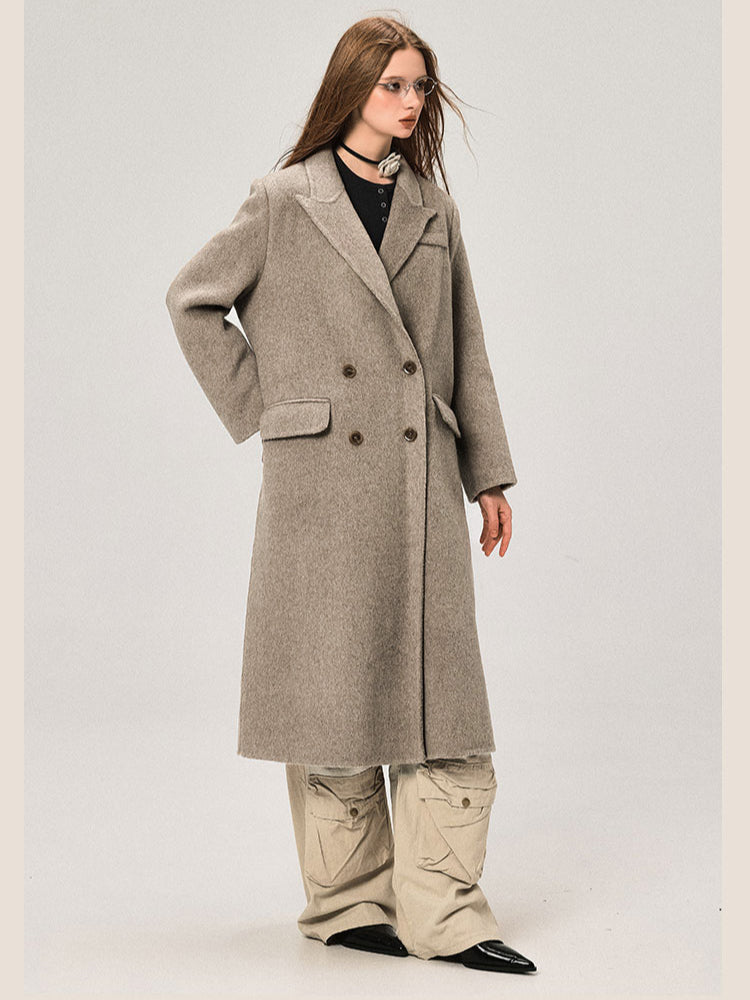 Mid-length Regular Shoulder Wool Coat