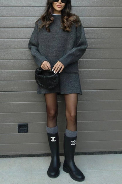 Knitted Two-piece Skirt