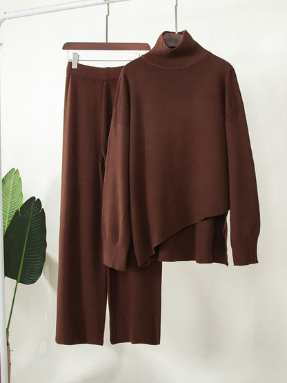 Knitted Long Sleeves Sweater and Pants Two Pieces Sets