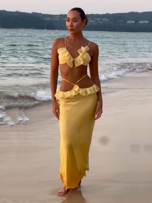 Ruffled Bikini Top and Skirt