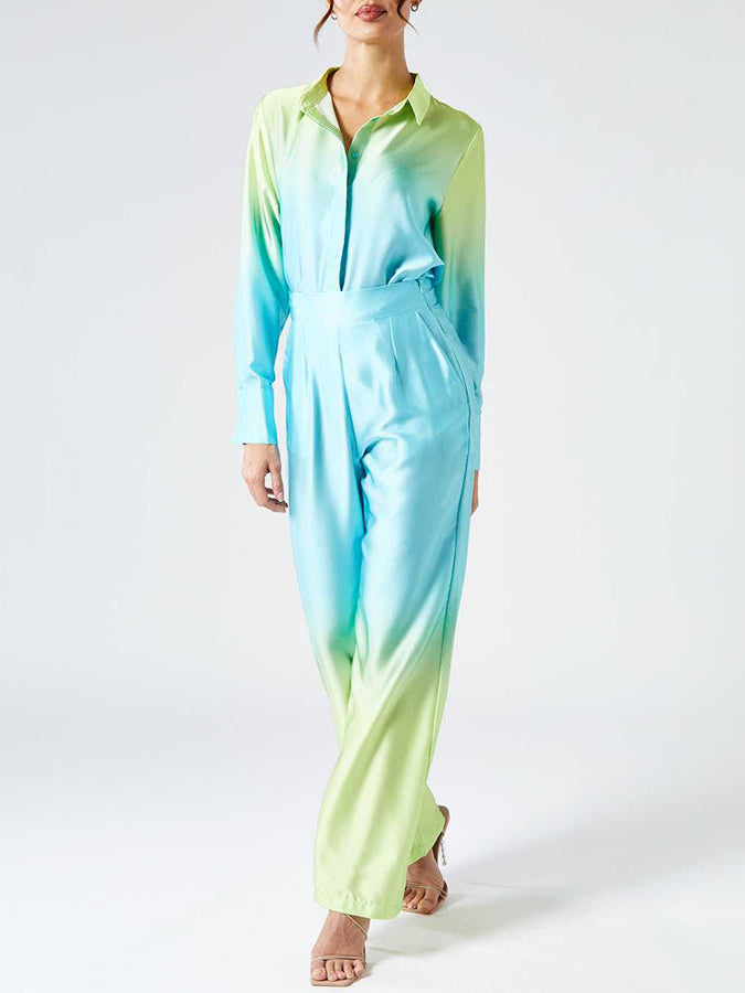Long Sleeves Tie-dye Shirt and Pants Sets