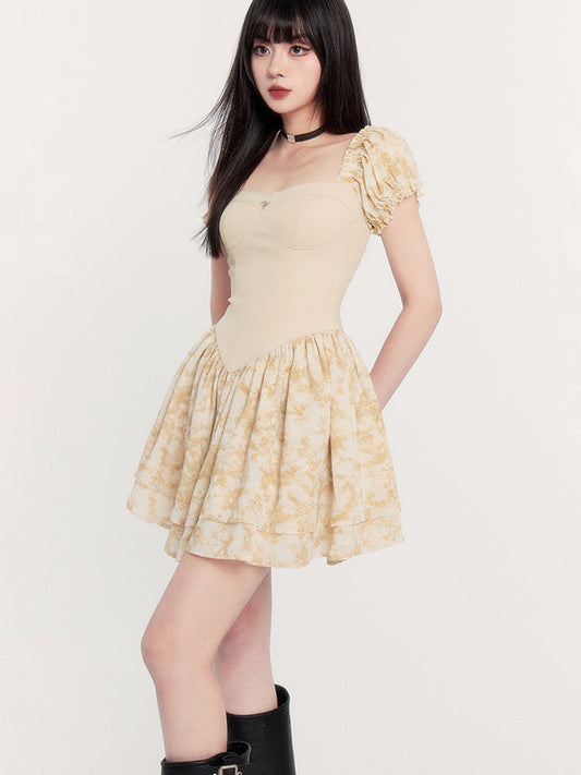Puff Sleeve Mini Dress