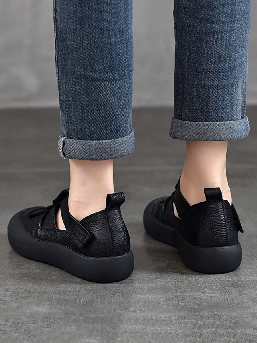 Summer Leather Flat Shoes Aa1049