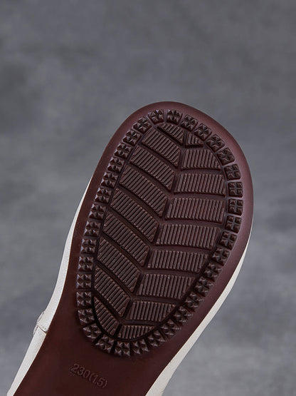 Genuine Shoes Summer Hollow Out Heel Low Leather