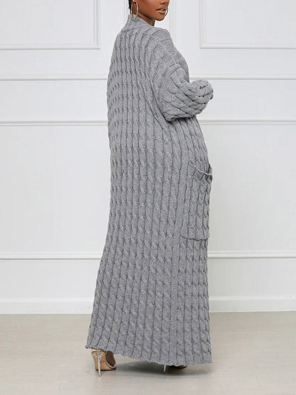 Knitted Graceful Open Front Cardigan