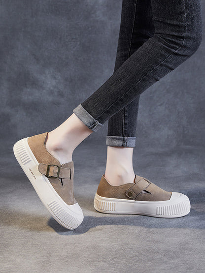 Leather Platform Flat Shoes Fg1027