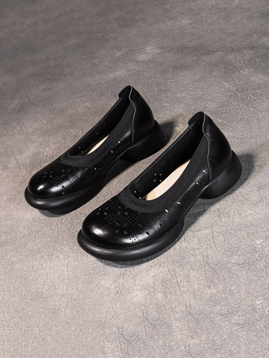Summer Genuine Leather Low Heel Shoes Ii1024