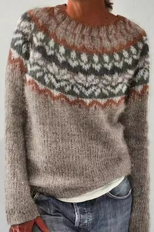 Round Neck Unique Pattern Sweater(in 6 Patterns)