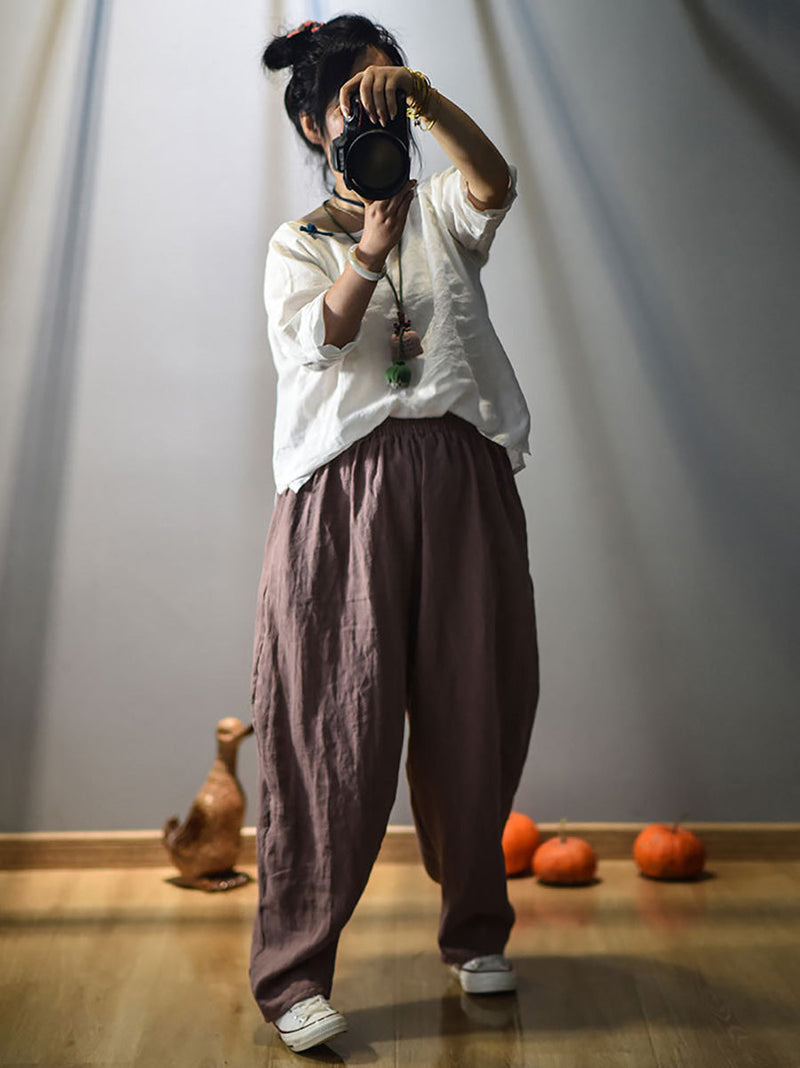Spring Linen Harem Pants Fd040