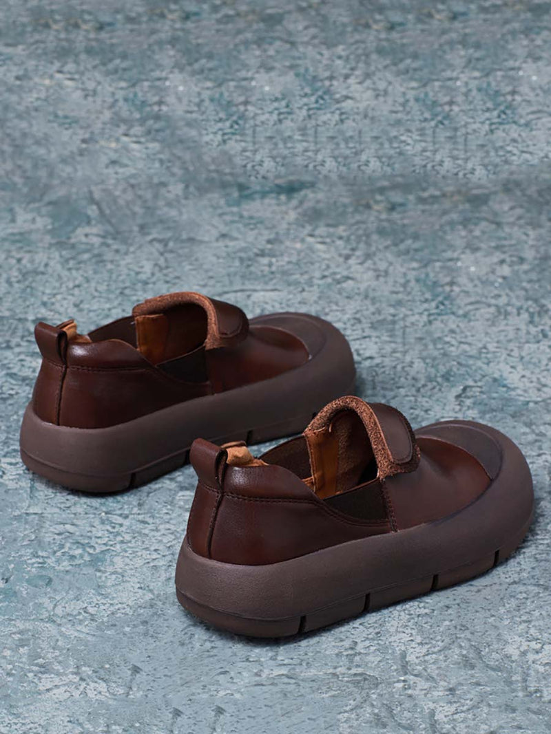 Autumn Stylish Genuine Leather Platform Shoes At1069