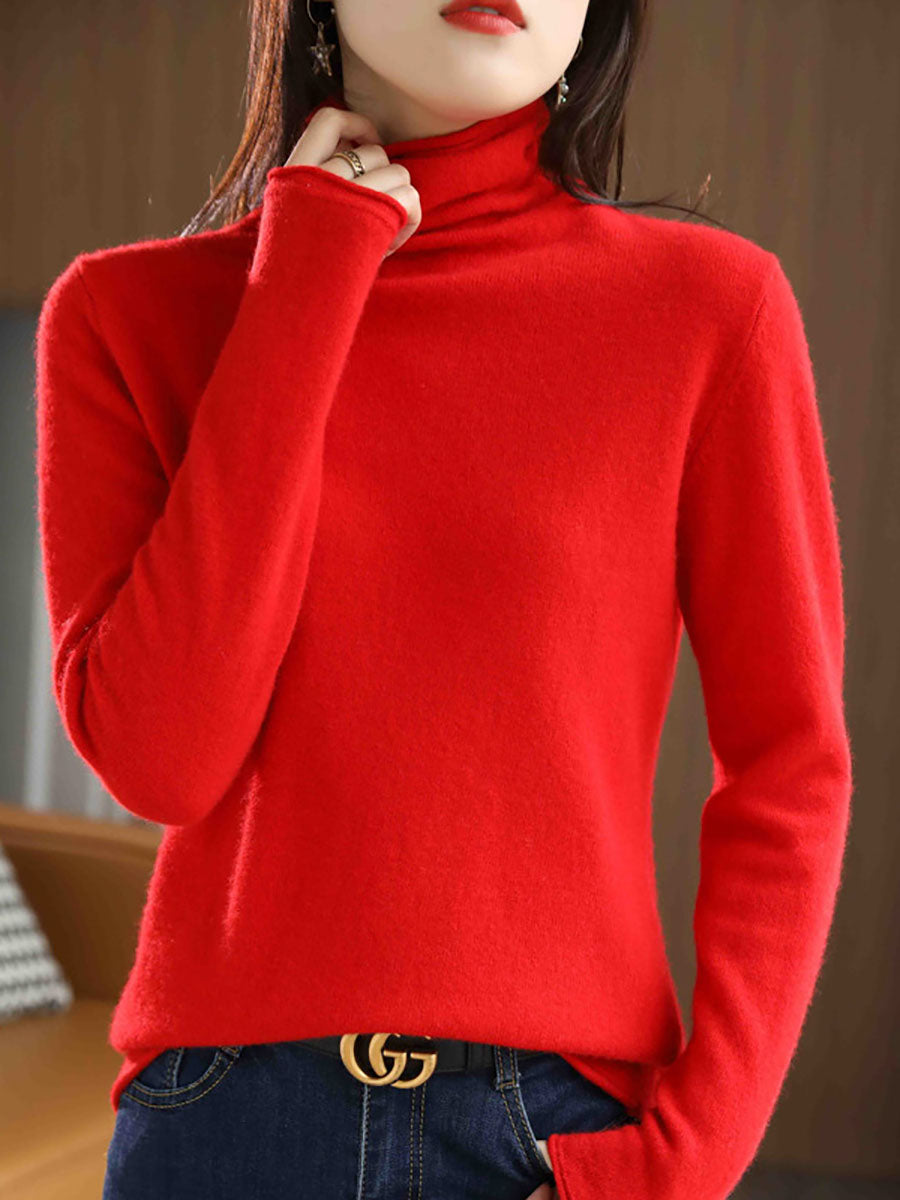 Autumn Turtleneck 100%wool Sweater Ba1009