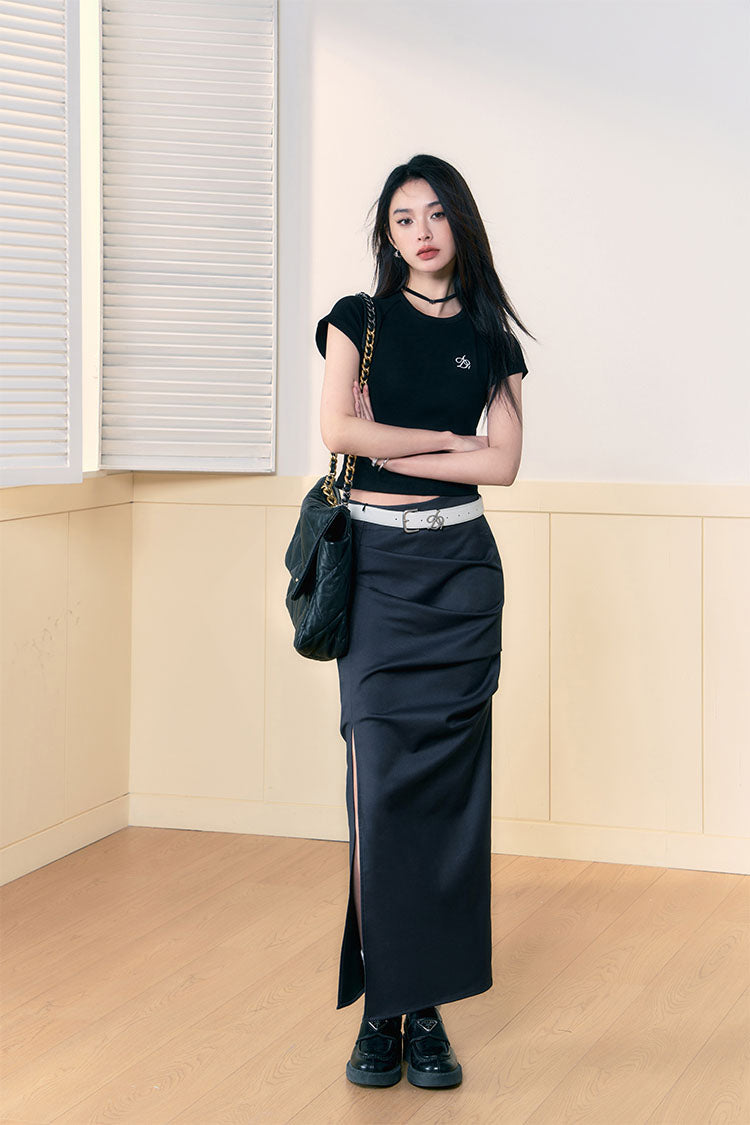 Logo Embroidery Slim Fit T-shirts & Tank Tops