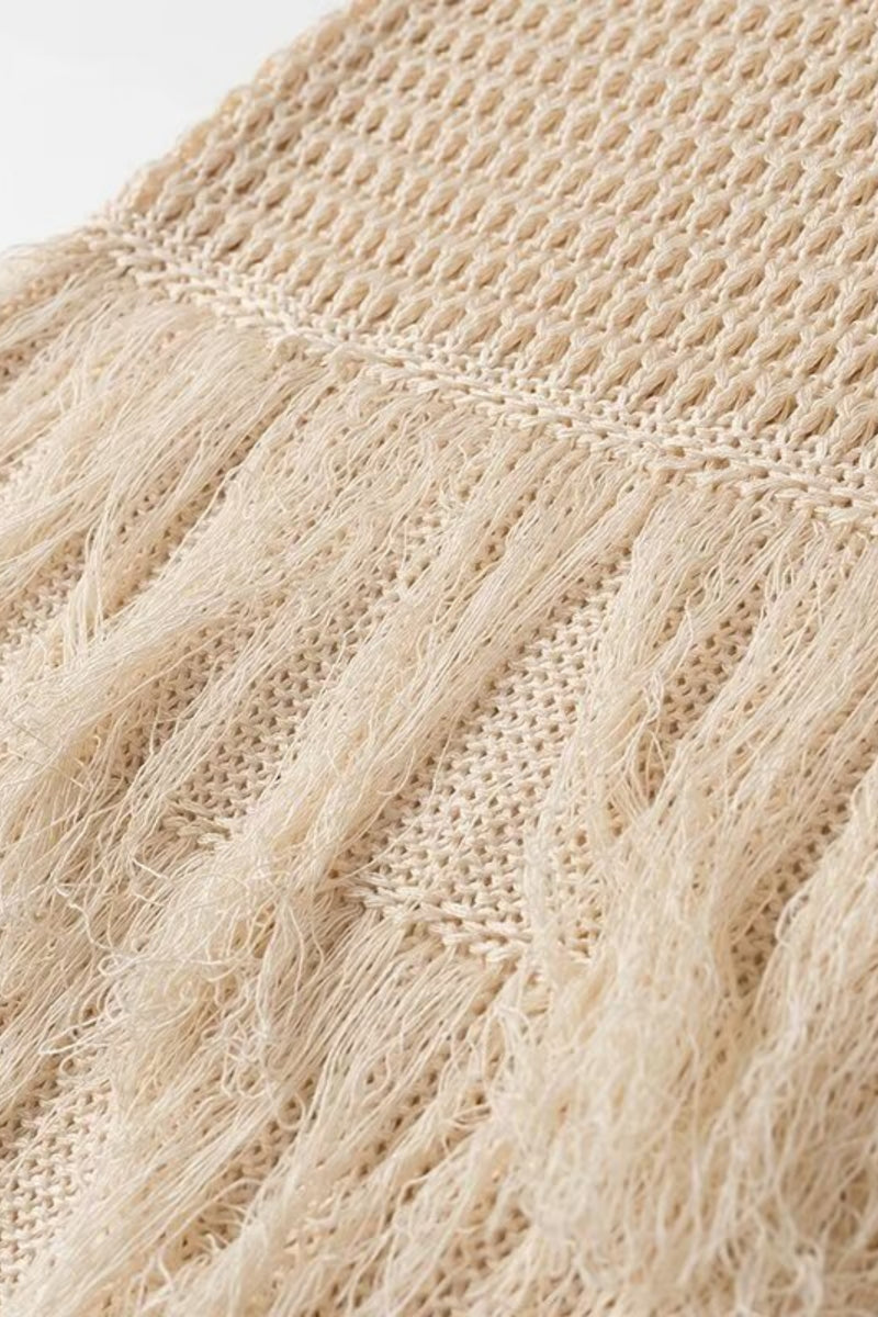 Truda Sleeveless Fringes Knitted Mini Dress