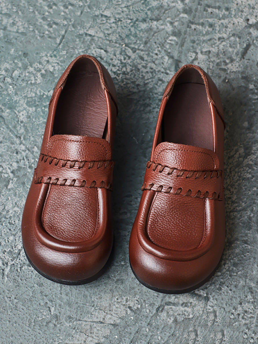 Genuine Leather Low Heel Shoes Ba1055