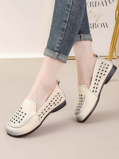 Summer Cutout Genuine Leather Shoes Oo1020