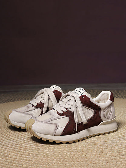 Colorblock Leather Sport Shoes Wu008
