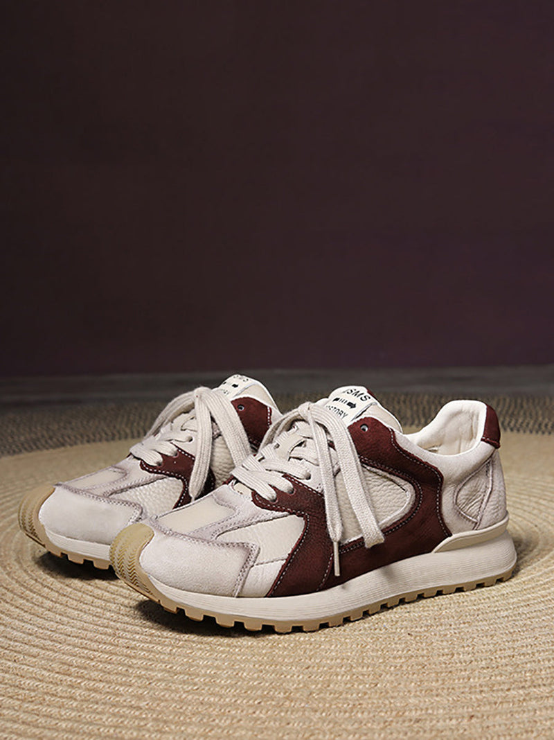 Colorblock Leather Sport Shoes Wu008