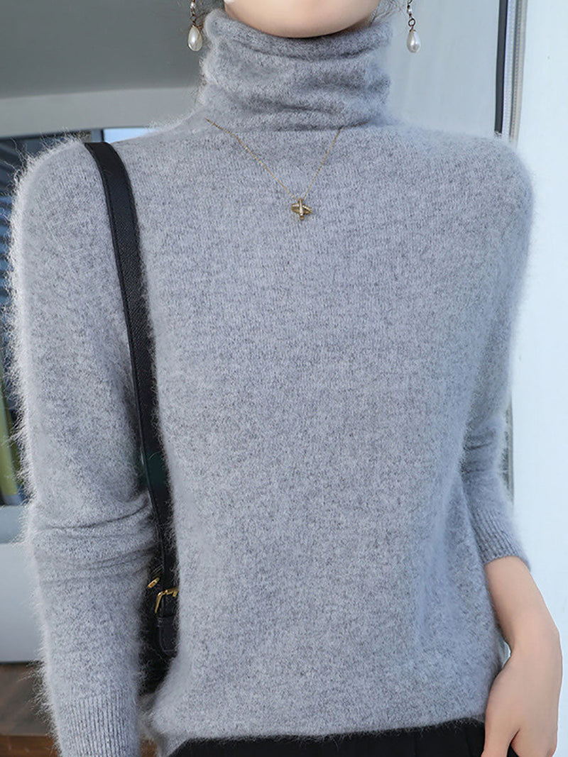 Autumn Turtleneck Wool Soft Warm Knit Sweater Av1029