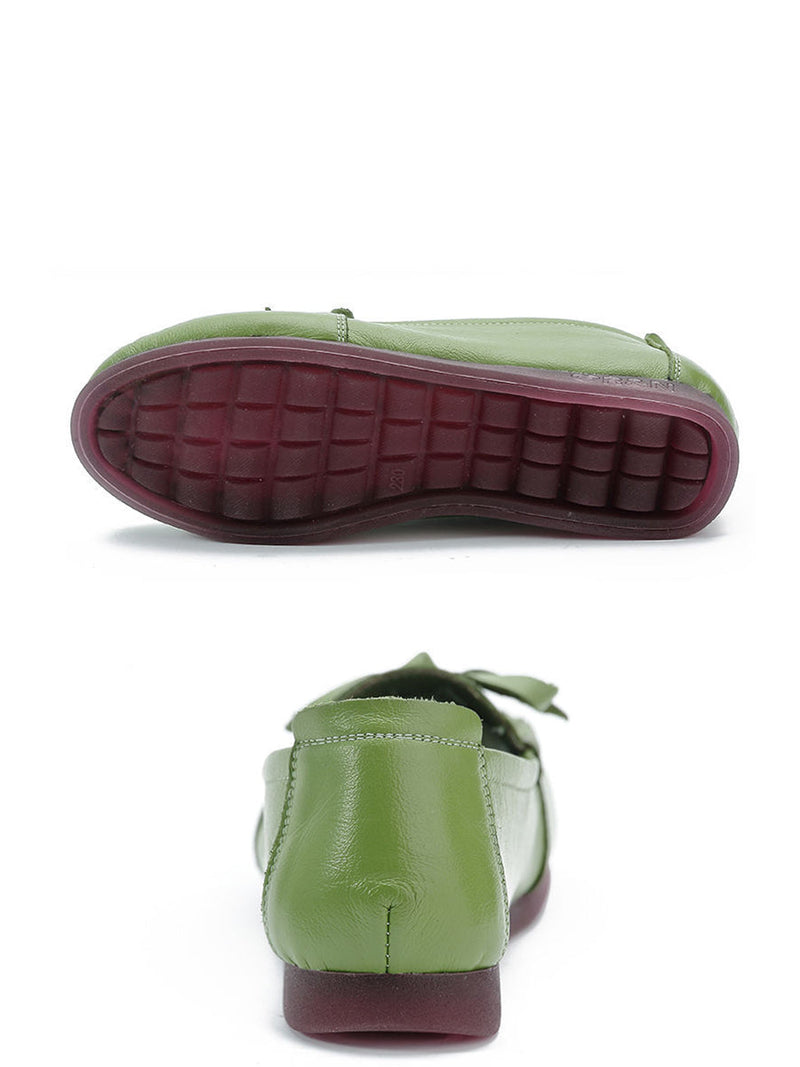 Summer Soft Leather Weave Flat Shoes Fg1019