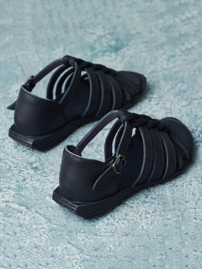 Summer Leather Spliced Rope Sandals Ui1012