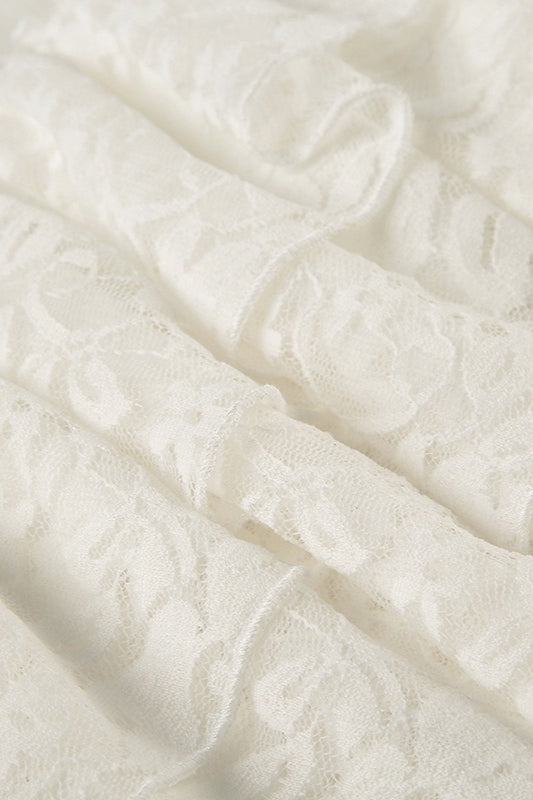 Lace Tiered High-waist Asymmetrical Skirt