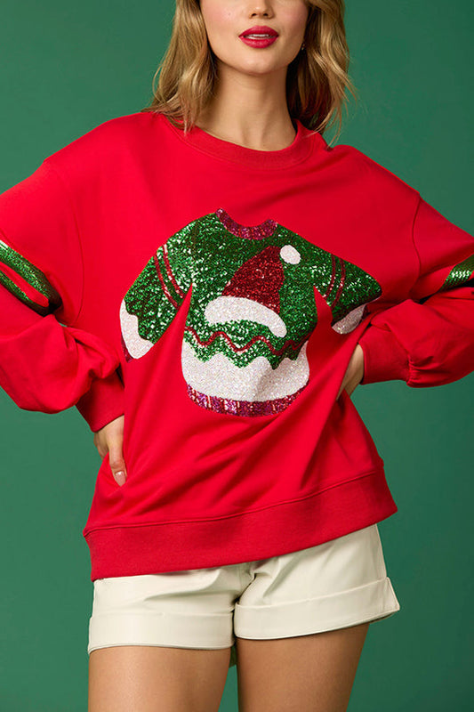Christmas Sequined Crewneck Sweatshirt
