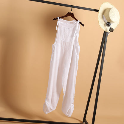 Autumn Beach Trousers Color Wide Leg Jumpsuit Playsuit