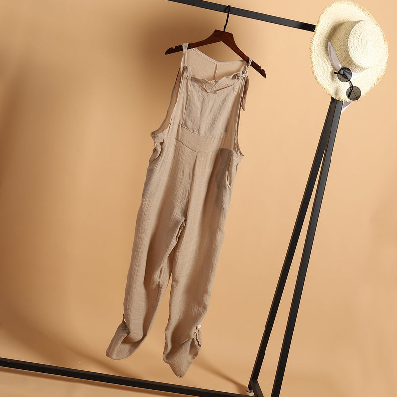 Autumn Beach Trousers Color Wide Leg Jumpsuit Playsuit