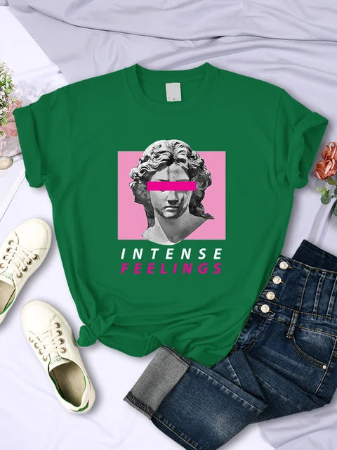 Intense Feelings Funny T-shirts Clothing Summer Breathable Tee Clothing Hip Hop Personality Tshirt