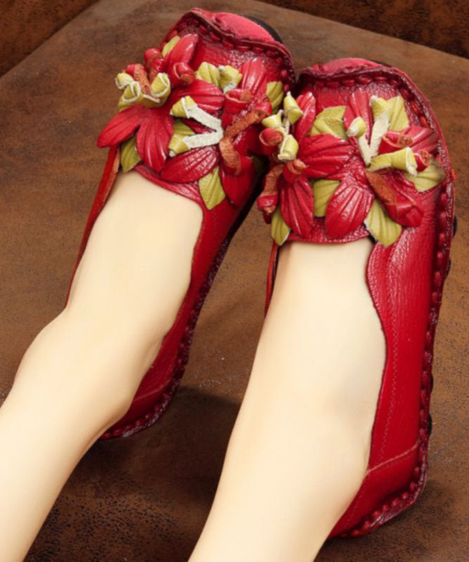Handmade Cowhide Leather Flat Shoes for Splicing Flat Feet Shoes Ly0181