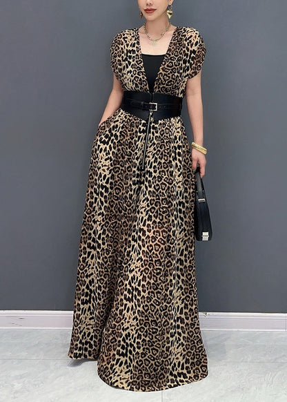 Organic Leopard Print Flattering Jumpsuits Summer Ao1067