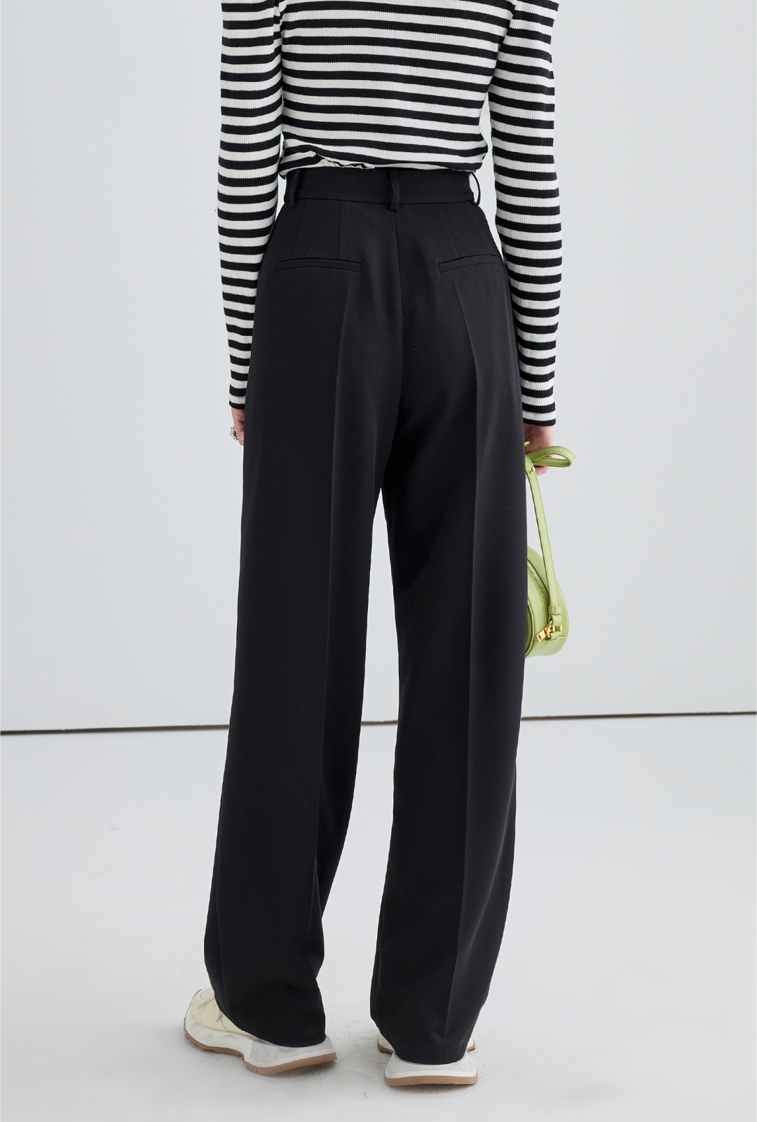 Wide Draped Buckle Pleated Pants