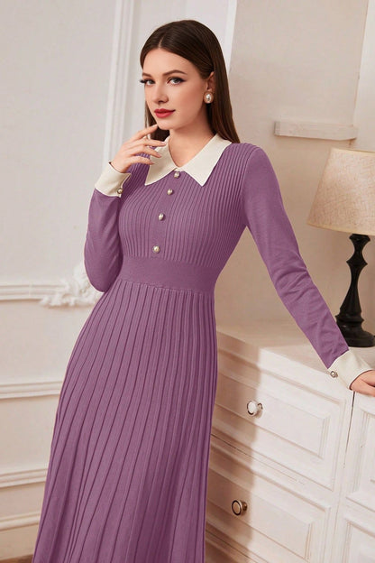 Knit A-line Sweater Dress