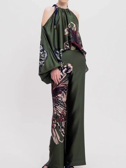 Printed Shirt and Pants Two Piece Set