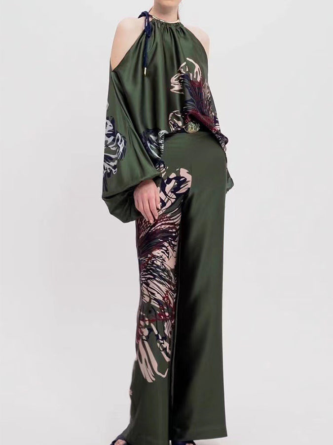 Printed Shirt and Pants Two Piece Set