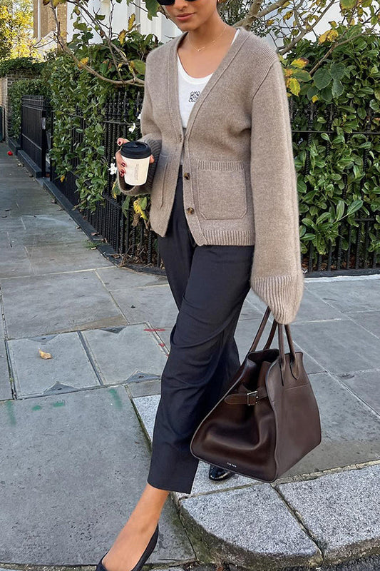Double Pocket Cardigan Sweater Jacket
