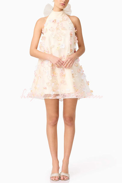 Sweet Embellished Sleeveless Mini Dress