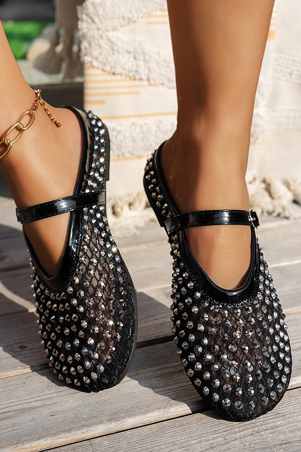 Fashionable Rhinestone French Buckle Sandals
