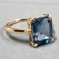 Cubic Blue Glass Ring