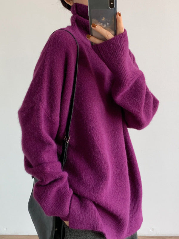 Original Red Turtle Neck Long Sleeves Sweater Qx020