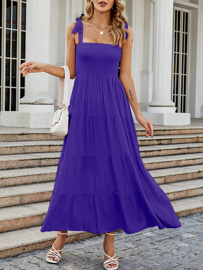 Tie-shoulder Sleeveless Maxi Dress