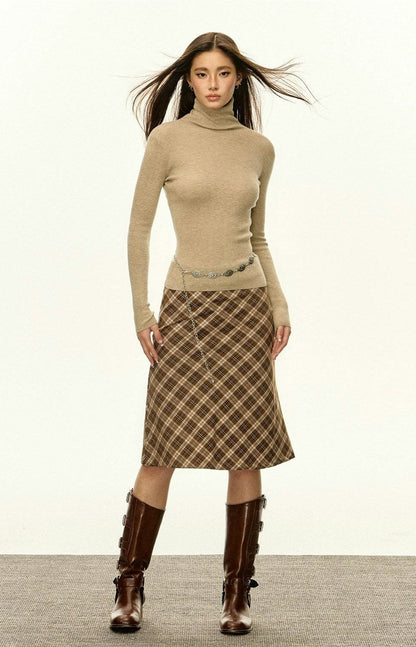 Fitted Turtleneck Ribbed Sweater