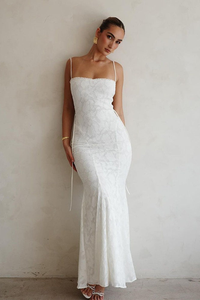 Cami Backless Tie Slim Maxi Dress